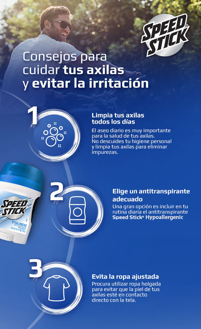 Infografia de tips para evitar la irritación en las axilas