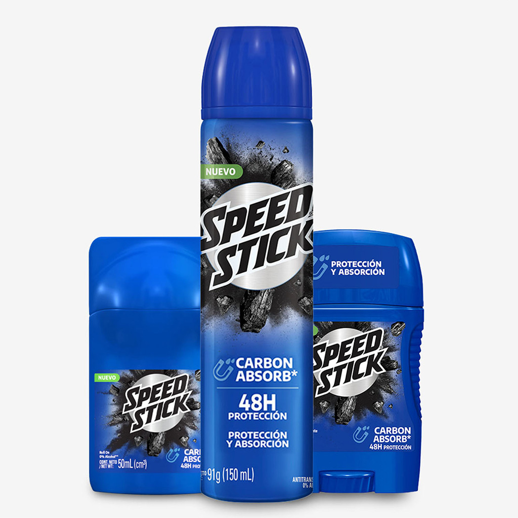 Presentaciones Desodorante Speed Stick Carbon Absorb
